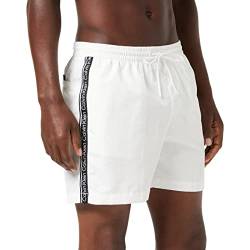 Calvin Klein Herren Badehose Medium Drawstring Lang, Weiß (PVH Classic White), S von Calvin Klein Jeans