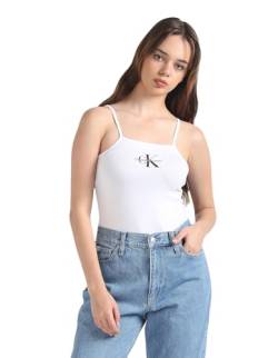 Calvin Klein Jeans Damen Body aus Baumwolle mit Stretch, Weiß (Bright White), L von Calvin Klein Jeans