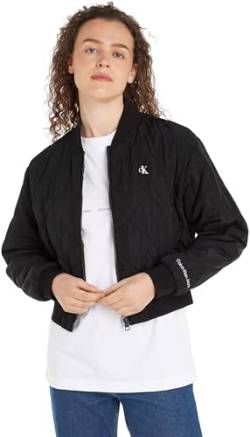 Calvin Klein Jeans Damen Bomberjacke Quilted Bomber Übergangsjacke, Schwarz (Ck Black), S von Calvin Klein Jeans