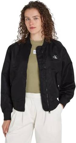 Calvin Klein Jeans Damen Bomberjacke Übergangsjacke, Schwarz (Ck Black), M von Calvin Klein Jeans