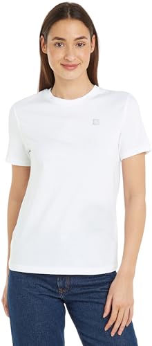 Calvin Klein Jeans Damen CK EMBRO BADGE REGULAR TEE J20J223226, White (Bright White), M von Calvin Klein Jeans