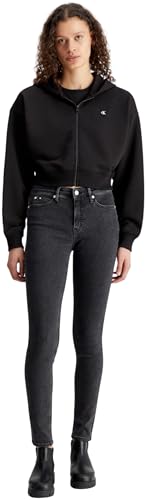 Calvin Klein Jeans Damen CK EMBRO BADGE ZIP-THROUGH J20J222885, Black (CK Black), L von Calvin Klein Jeans