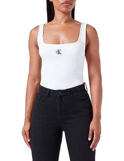 Calvin Klein Jeans Damen CK Rib Tank TOP J20J223192 Andere Strickoberteile, Weiß (Bright White), L von Calvin Klein Jeans