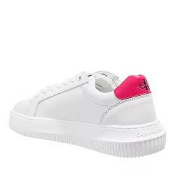 Calvin Klein Jeans Damen Chunky Sole Sneaker Chunky Cupsole Laceup Schuhe, Weiß (White/Raspberry Sorbet), 42 von Calvin Klein Jeans