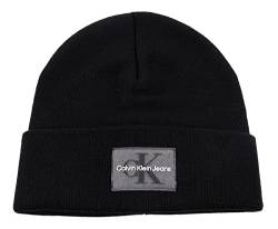 Calvin Klein Jeans Damen Classic Beanie Monogram K60K609803 Gestrickte Mütze, Schwarz (Black), OS von Calvin Klein Jeans