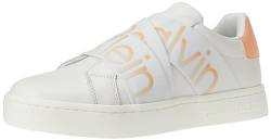 Calvin Klein Jeans Damen Cupsole Sneaker Classic Cupsole Elast Lth Schuhe, Mehrfarbig (Bright White/Apricot Ice), 39 EU von Calvin Klein Jeans