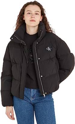 Calvin Klein Jeans Damen DOWN Soft Touch Label Puffer J20J222235 Daunenjacken, Schwarz (Ck Black), XL von Calvin Klein Jeans