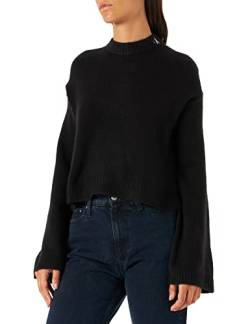 Calvin Klein Jeans Damen Flauschiger Pullover mit weiten Ärmeln, Ck Black, XL von Calvin Klein Jeans
