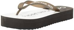 Calvin Klein Jeans Damen Flip Flops Beach Sandal Flatform mit Plateau, Schwarz (Black/Bright White), 36 von Calvin Klein Jeans