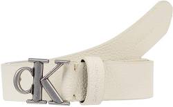 Calvin Klein Jeans Damen Gürtel 2,5 cm Ledergürtel, Weiß (Ivory), 130 von Calvin Klein Jeans