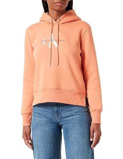 Calvin Klein Jeans Damen Hoodie Archival Monologo mit Kapuze, Orange (Tropical Orange), L von Calvin Klein Jeans