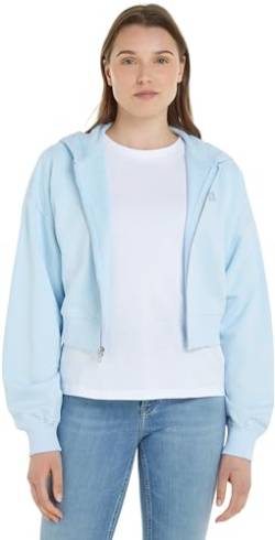 Calvin Klein Jeans Damen Hoodie Ck Embro Badge Zip-Through mit Reißverschluss, Blau (Keepsake Blue), M von Calvin Klein Jeans