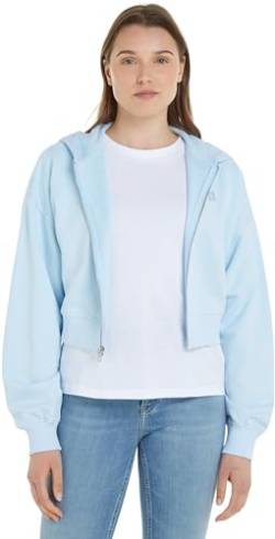 Calvin Klein Jeans Damen Hoodie Ck Embro Badge Zip-Through mit Reißverschluss, Blau (Keepsake Blue), S von Calvin Klein Jeans