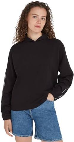 Calvin Klein Jeans Damen Hoodie mit Kapuze, Schwarz (Ck Black), S von Calvin Klein Jeans