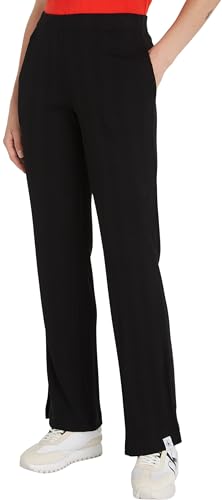 Calvin Klein Jeans Damen Hose Stoffhose, Schwarz (Ck Black), L von Calvin Klein Jeans