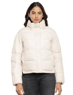 Calvin Klein Jeans Damen Jacke Monologo Short Puffer Winterjacke, Beige (Putty Beige), M von Calvin Klein Jeans