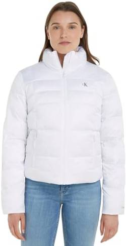 Calvin Klein Jeans Damen Jacke Short Fitted Jacket Steppjacke, Weiß (Bright White), L von Calvin Klein Jeans