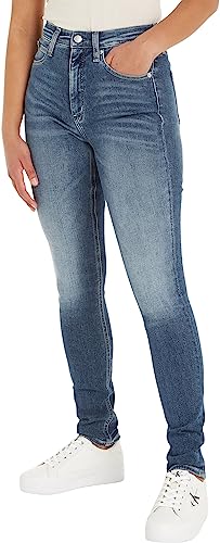 Calvin Klein Jeans Damen Jeans High Rise Skinny Fit, Blau (Denim Dark), 24W / 30L von Calvin Klein Jeans