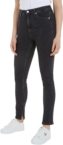 Calvin Klein Jeans Damen Jeans High Rise Skinny Fit, Schwarz (Denim Black), 30W / 32L von Calvin Klein Jeans