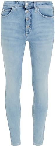 Calvin Klein Jeans Damen Jeans High Rise Super Skinny Ankle Skinny Fit, Blau (Denim Light), 27W von Calvin Klein Jeans