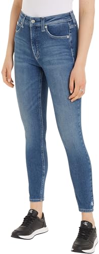 Calvin Klein Jeans Damen Jeans High Rise Super Skinny Ankle Skinny Fit, Blau (Denim Medium), 28W von Calvin Klein Jeans