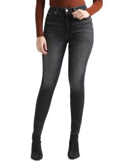 Calvin Klein Jeans Damen Jeans High Rise Super Skinny Ankle Skinny Fit, Schwarz (Denim Black), 29W von Calvin Klein Jeans