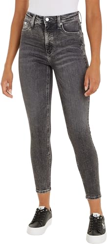 Calvin Klein Jeans Damen Jeans High Rise Super Skinny Ankle Super Skinny Fit, Grau (Denim Grey), 25W von Calvin Klein Jeans