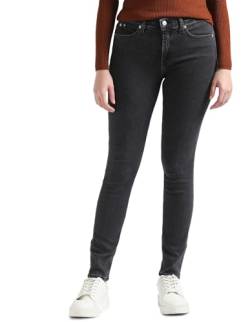 Calvin Klein Jeans Damen Jeans Mid Rise Skinny Fit, Schwarz (Denim Black), 25W / 30L von Calvin Klein Jeans