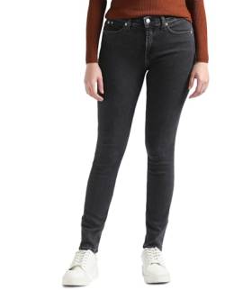 Calvin Klein Jeans Damen Jeans Mid Rise Skinny Fit, Schwarz (Denim Black), 28W / 30L von Calvin Klein Jeans