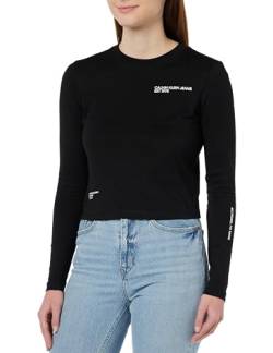 Calvin Klein Jeans Damen Langarmshirt Multi Placement Basic, Schwarz (Ck Black), S von Calvin Klein Jeans