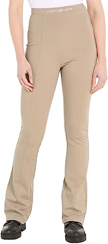 Calvin Klein Jeans Damen Leggings Logo Elastic Milano Sport, Beige (Plaza Taupe), L von Calvin Klein Jeans