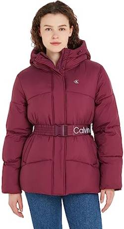 Calvin Klein Jeans Damen Logo Belt Short Puffer J20J221896 Gepolsterte Jacken, Lila (Amaranth), 3XL von Calvin Klein Jeans