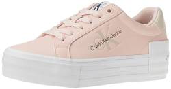 Calvin Klein Jeans Damen Plateau Sneaker Bold Vulcanized Flatform Low Lace Leder, Rosa (Peach Blush/Eggshell), 41 EU von Calvin Klein Jeans