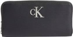 Calvin Klein Jeans Damen Portemonnaie Minimal Monogram Zip Around mit Münzfach, Schwarz (Black), Onesize von Calvin Klein Jeans