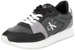 Calvin Klein Jeans Damen Runner Sneaker Low Lace Mix Sportschuhe, Mehrfarbig (Black/Stormfront), 36 von Calvin Klein Jeans