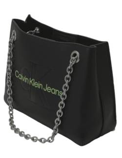 Calvin Klein Jeans Damen Sculpted Shoulder BAG24 Mono K60K607831 Taschen, Schwarz (Black/Sharp Green) von Calvin Klein
