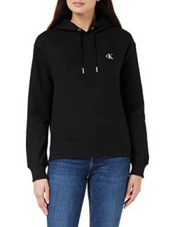 Calvin Klein Jeans Damen Sweatshirt Ck Embroidery mit Kapuze, Schwarz (Ck Black), XL von Calvin Klein Jeans