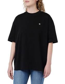 Calvin Klein Jeans Damen T-Shirt Kurzarm Ck Embro Badge Boyfriend Tee Rundhalsausschnitt, Schwarz (Ck Black), S von Calvin Klein Jeans