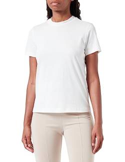 Calvin Klein Jeans Damen T-Shirt Kurzarm Embroidered Neckline Rundhalsausschnitt, Weiß (Ivory / Plaza Taupe), 3XL von Calvin Klein Jeans