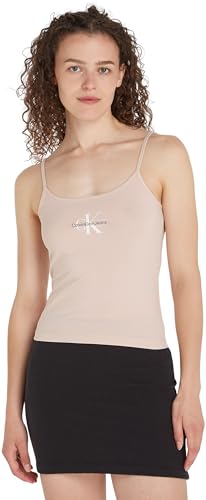 Calvin Klein Jeans Damen Tank Tops Strappy Tank Top Slim Fit, Rosa (Sepia Rose), S von Calvin Klein Jeans