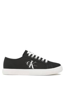 Calvin Klein Jeans Damen Vulcanized Sneaker Essential Vulcano Monogram Schuhe, Schwarz (Black/White), 37 von Calvin Klein Jeans