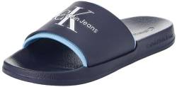 Calvin Klein Jeans Herren Badeschuhe Slide Monogram Tpu Badelatschen, Blau (Peacoat/Dusk Blue), 40 von Calvin Klein Jeans