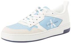 Calvin Klein Jeans Herren Basket Low LTH ML YM0YM00574 Cupsole Sneaker, Blau (Dusk Blue/Bright White/Peacoat), 44 EU von Calvin Klein Jeans