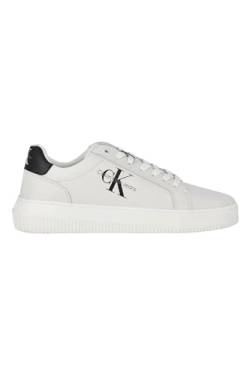 Calvin Klein Jeans Herren Chunky Cupsole Mono LTH YM0YM00681 Turnschuhe, Weiß (White/Black), 42 EU von Calvin Klein Jeans