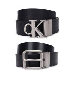 Calvin Klein Jeans Herren Classic + Monogram Belt 35MM K50K509914 Geschenkpackungen, Schwarz (Black), 105 von Calvin Klein Jeans