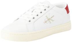 Calvin Klein Jeans Herren Cupsole Sneaker mit Logo, Weiß (Bright White/Creamy White/Garnet), 40 von Calvin Klein Jeans
