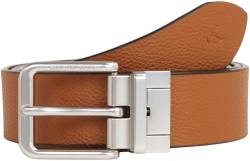 Calvin Klein Jeans Herren Gürtel Classic Belt aus Leder, Mehrfarbig (Black/Cognac), 125 cm von Calvin Klein Jeans