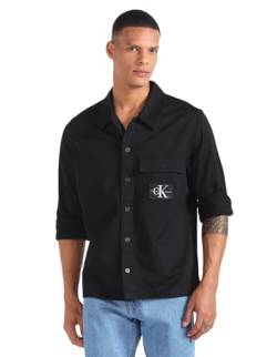 Calvin Klein Jeans Herren Hemd Utility Shirt Langarm, Schwarz (Ck Black), L von Calvin Klein Jeans