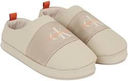 Calvin Klein Jeans Herren Home Slipper Mono YM0YM00840 Hausschuhe, Braun (Plaza Taupe/Apricot Orange), 44 EU von Calvin Klein Jeans