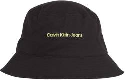 Calvin Klein Jeans Herren INSTITUTIONAL Bucket HAT K50K511795 Andere Hut, Schwarz (Black/Sharp Green), OS von Calvin Klein Jeans